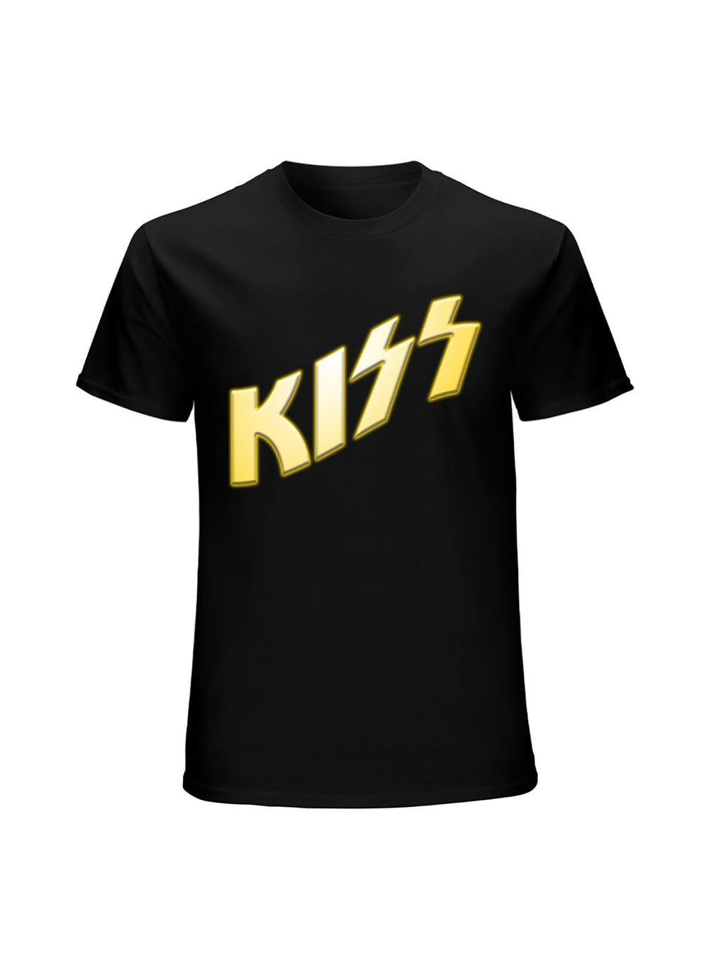 KISS Yellow Lightning Logo Graphic T-Shirt