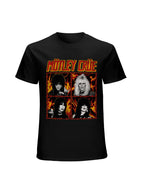 Mötley Crüe Flame Photo Grid Graphic T-Shirt