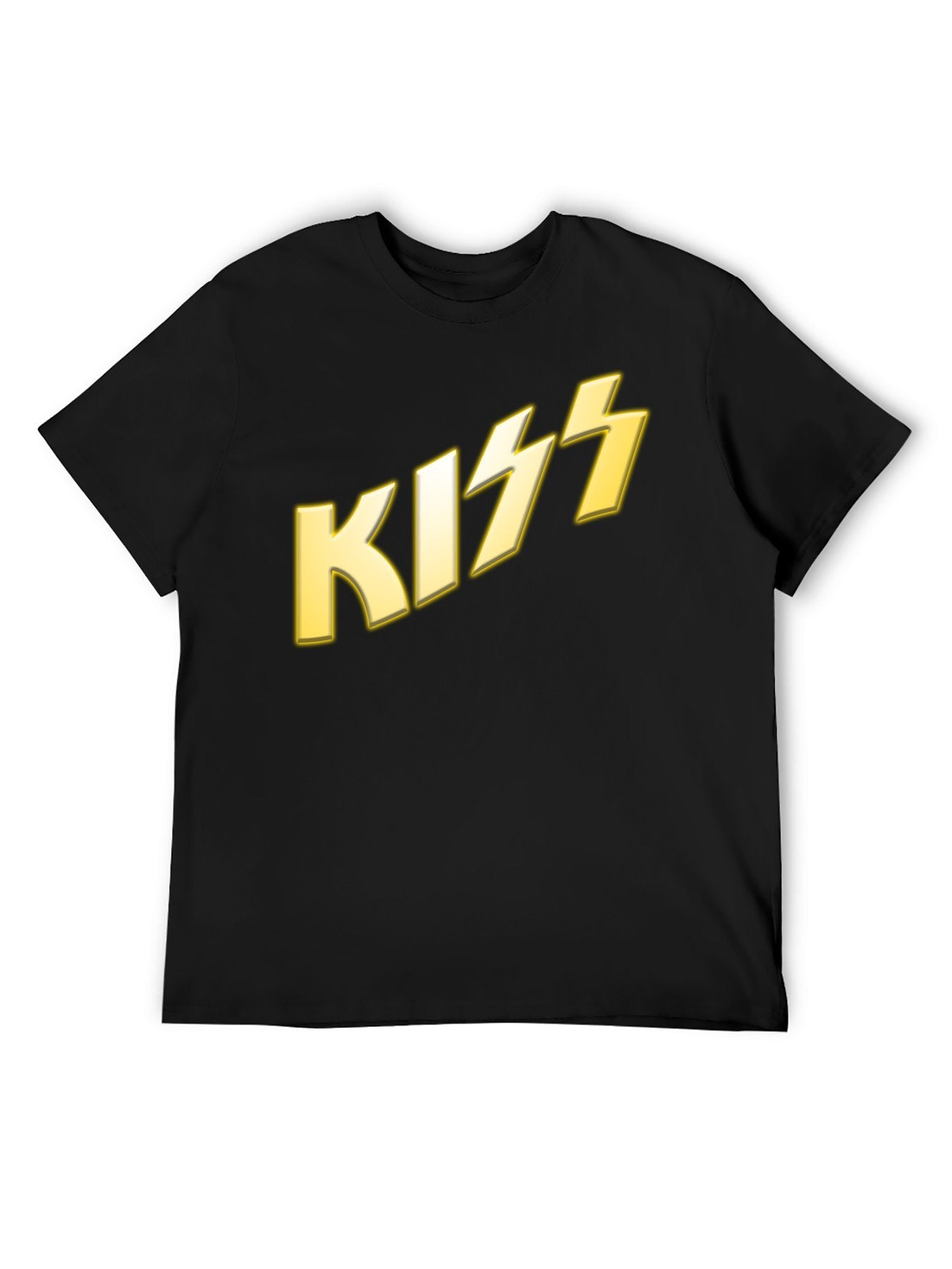 KISS Yellow Lightning Logo Graphic T-Shirt
