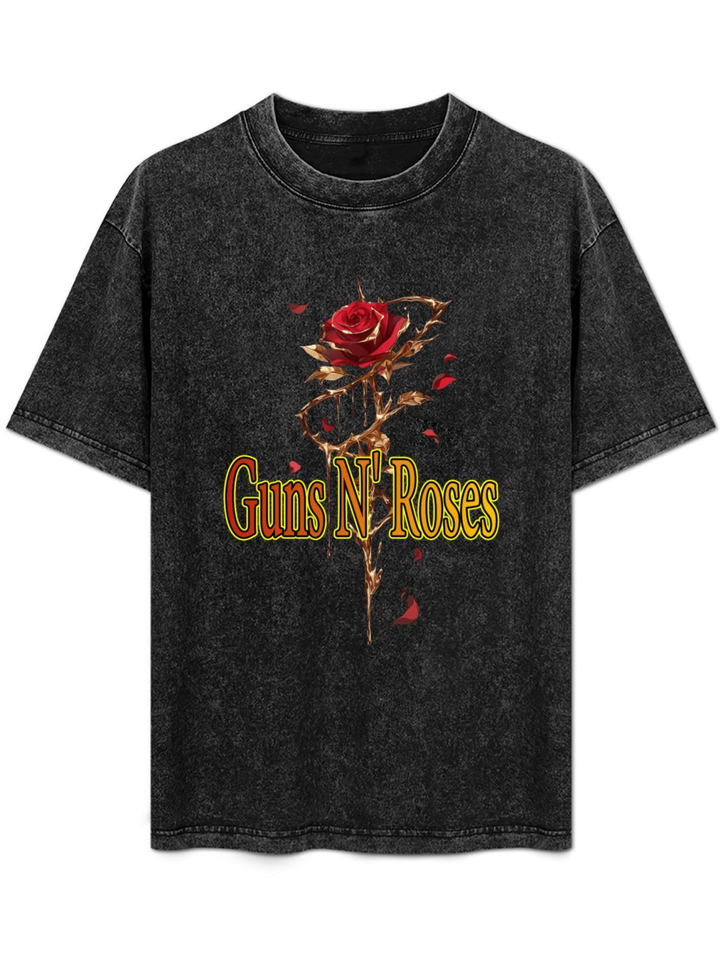 Vintage Washed Guns N' Roses Thorn Rose Graphic T-Shirt