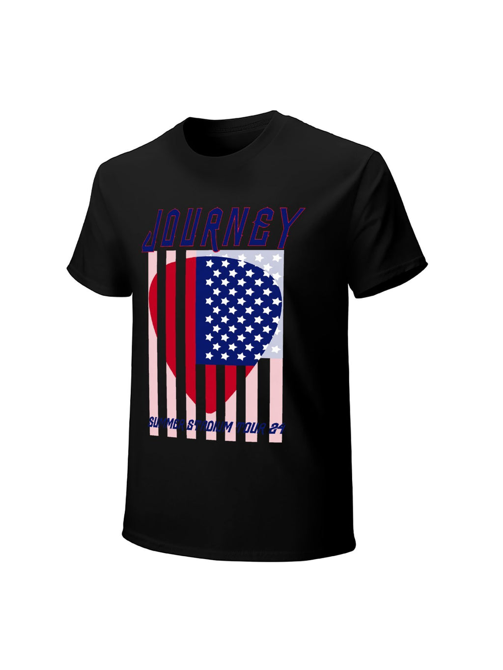 Journey USA Flag Heart Summer Stadium Tour 2024 Graphic T-Shirt