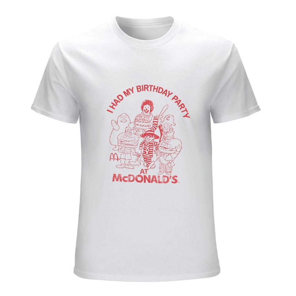 Birthday Party Cartoon Graphic White T-Shirt