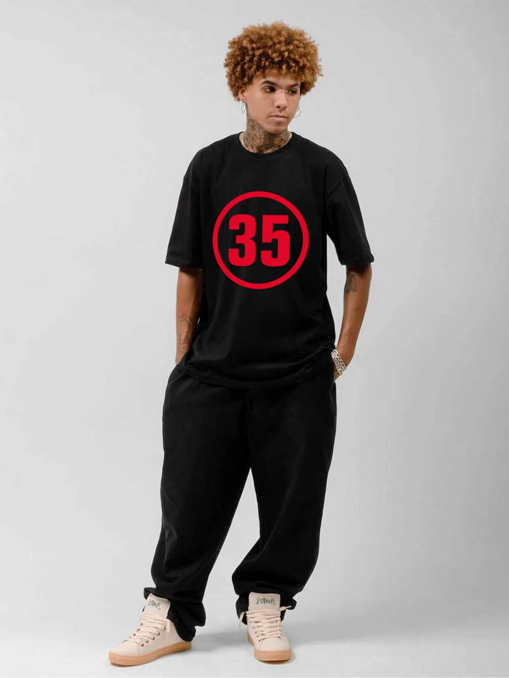 Red 35 Circle Graphic T-Shirt