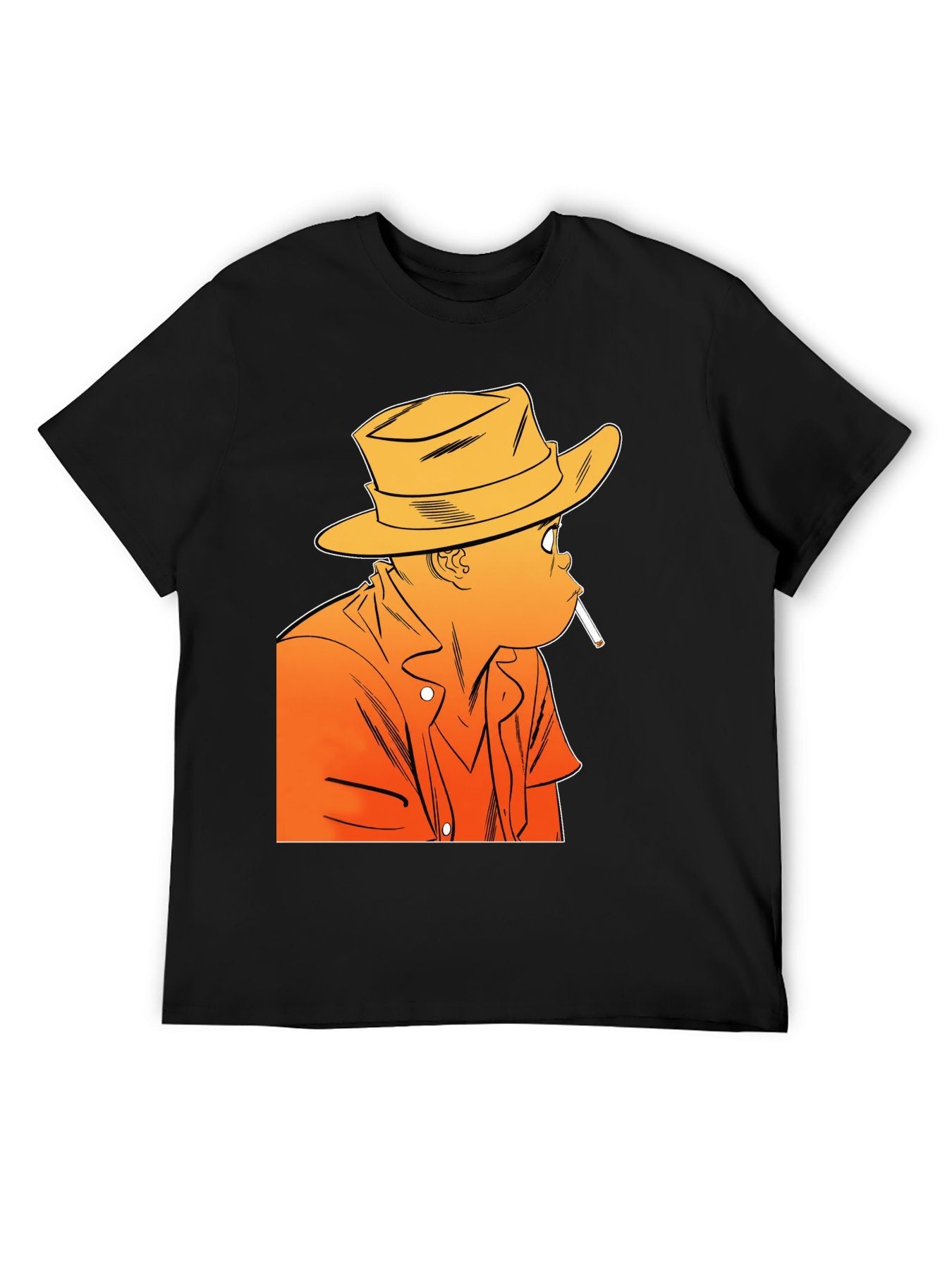 Western Cowboy Character Orange Graphic T-Shirt