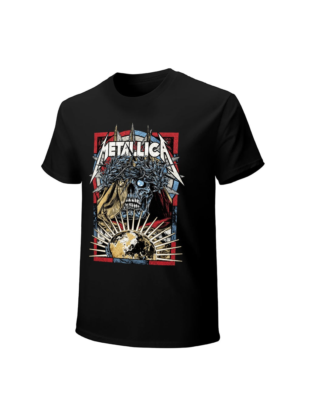 Metallica Spiked Skull World Graphic T-Shirt
