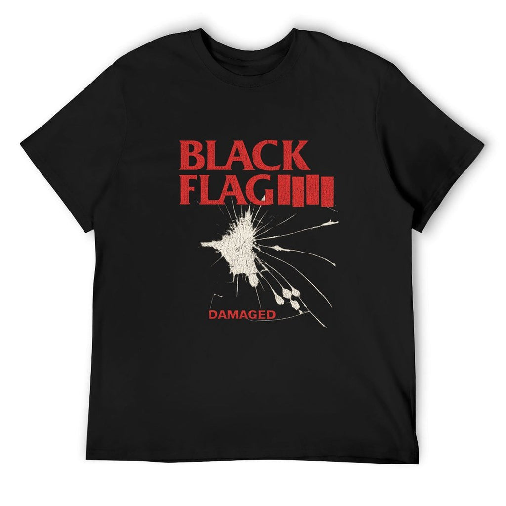 Black Flag Damaged Graphic Black T-Shirt