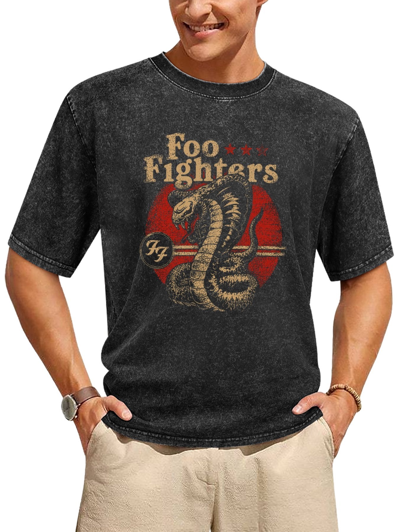 Foo Fighters Cobra Snake Vintage Graphic T-Shirt Secondary image