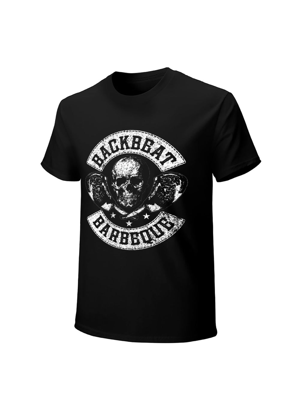Backbeat Barbeque Skull Badge Graphic T-Shirt