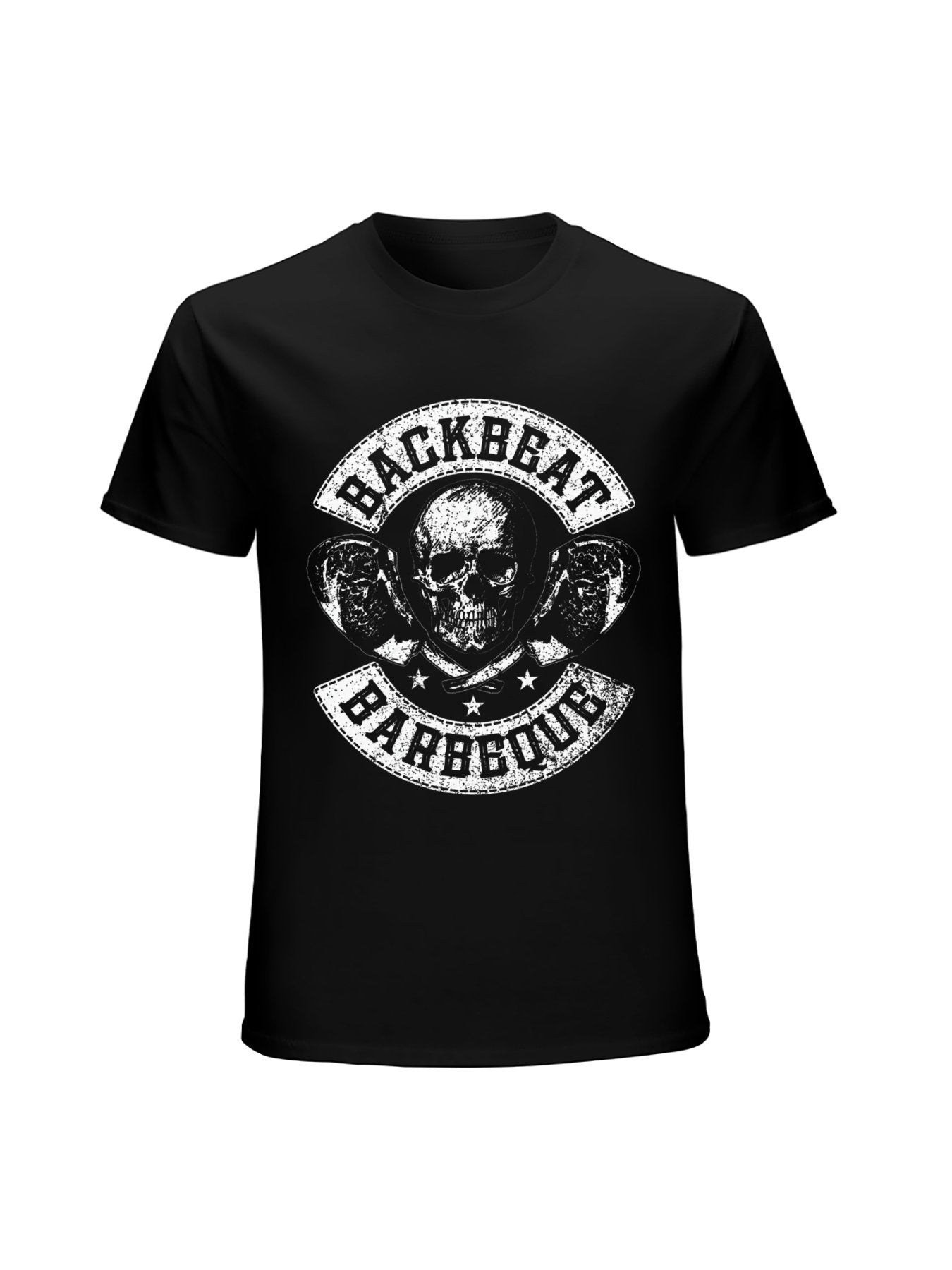 Backbeat Barbeque Skull Badge Graphic T-Shirt