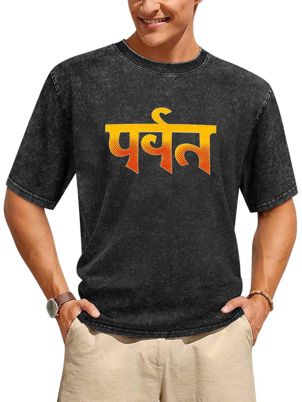 Parvat Devanagari Typography Graphic T-Shirt