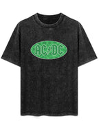 AC/DC Green Shamrock Logo Graphic T-Shirt