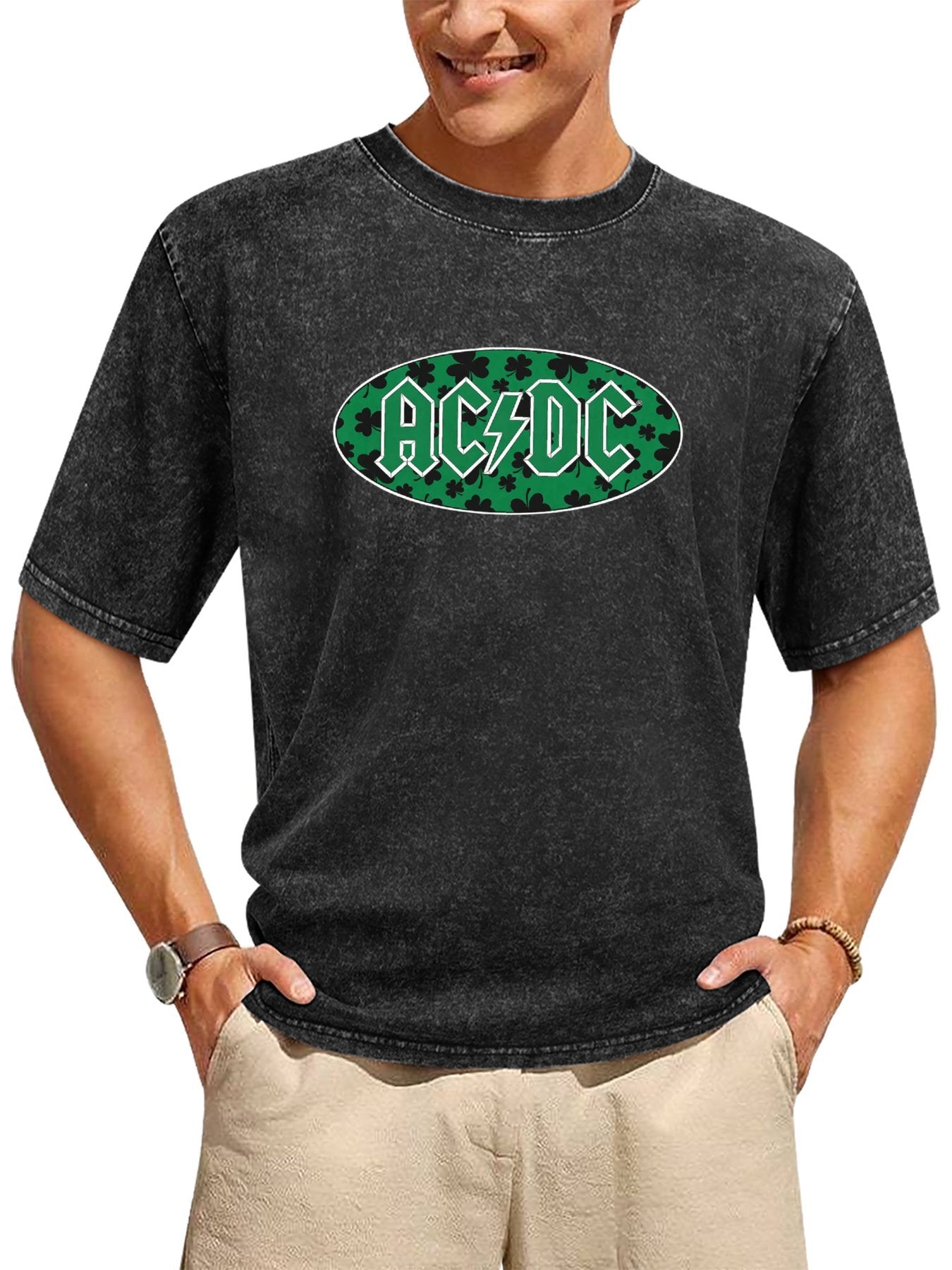 AC/DC Shamrock Logo Graphic T-Shirt Secondary image