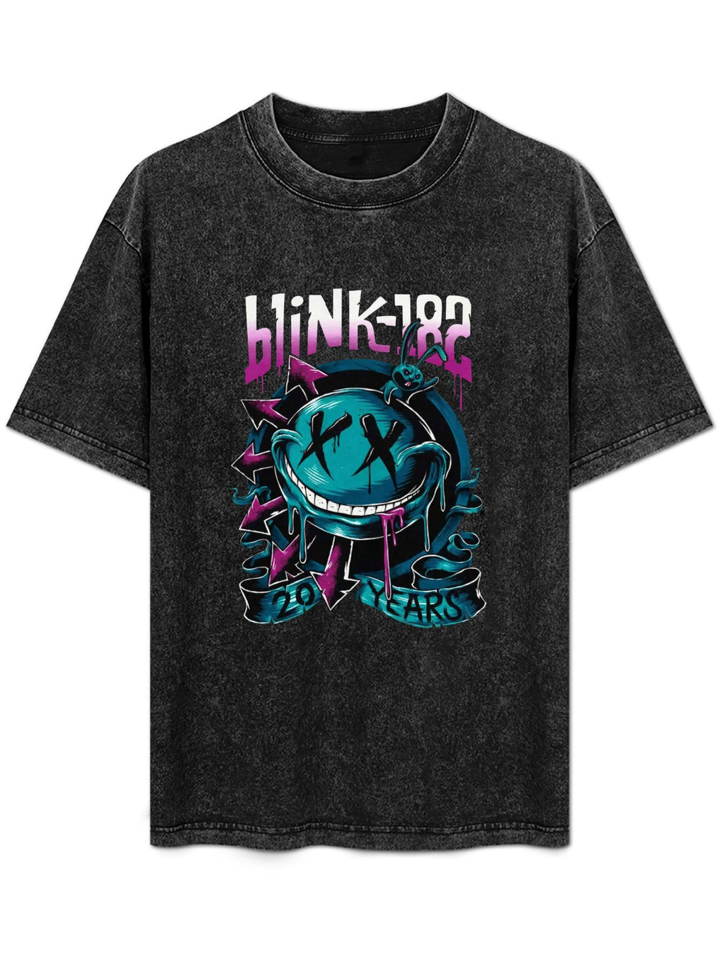 Vintage Washed Blink-182 20 Years Smiley Graphic T-Shirt