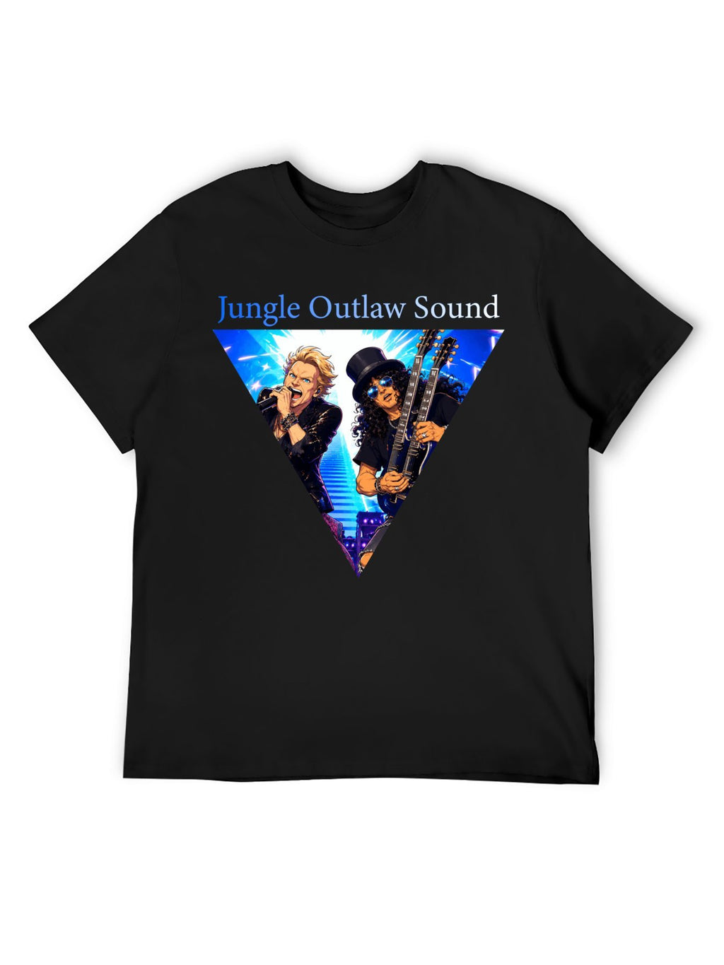 Jungle Outlaw Sound Rock Duo Triangle Graphic T-Shirt