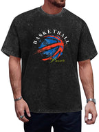 Basketball Pressure Graphic Washed T-Shirt