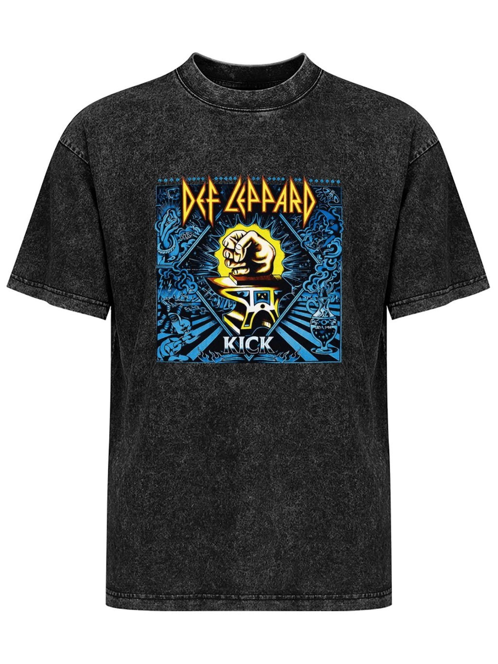 Vintage Washed Def Leppard Kick Graphic T-Shirt