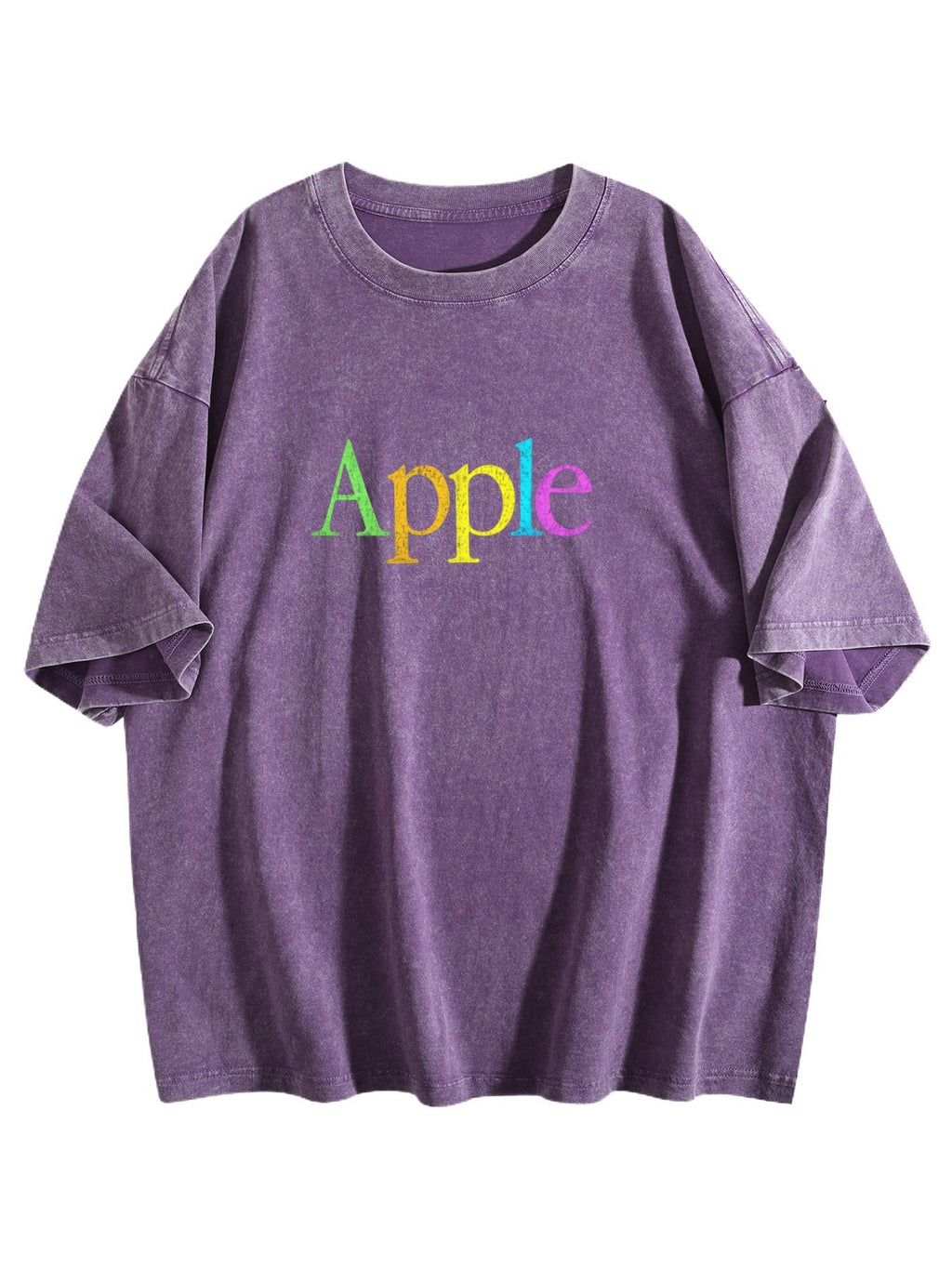 Apple Rainbow Graphic Washed T-Shirt