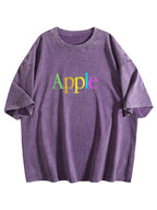 Apple Rainbow Graphic Washed T-Shirt