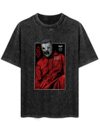 Vintage Washed Slipknot Masked Figure Graphic T-Shirt