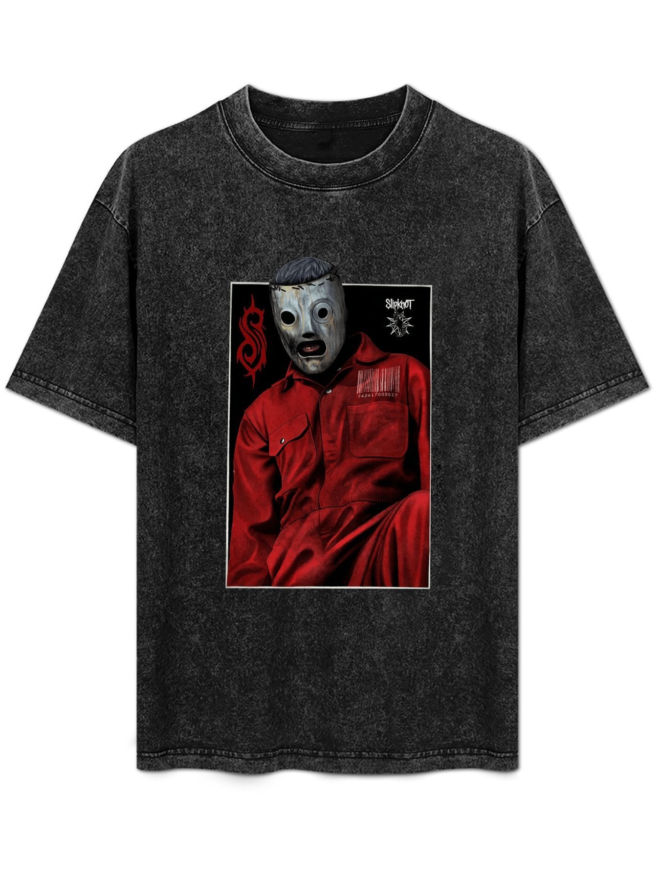 Vintage Washed Slipknot Masked Figure Graphic T-Shirt