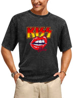 KISS Alive Red Lips Vintage Graphic T-Shirt
