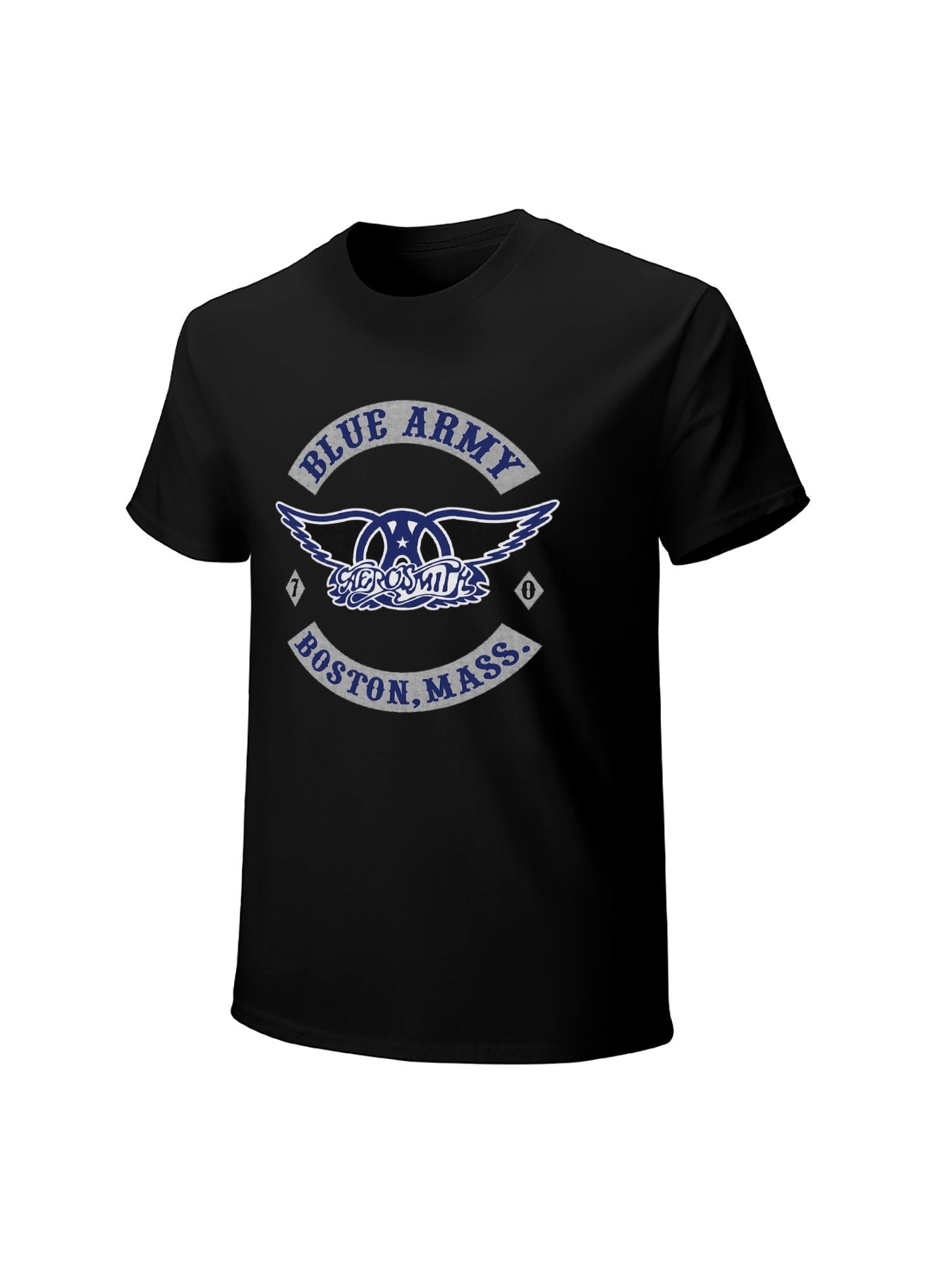 Aerosmith Blue Army Boston Badge Vintage T-Shirt