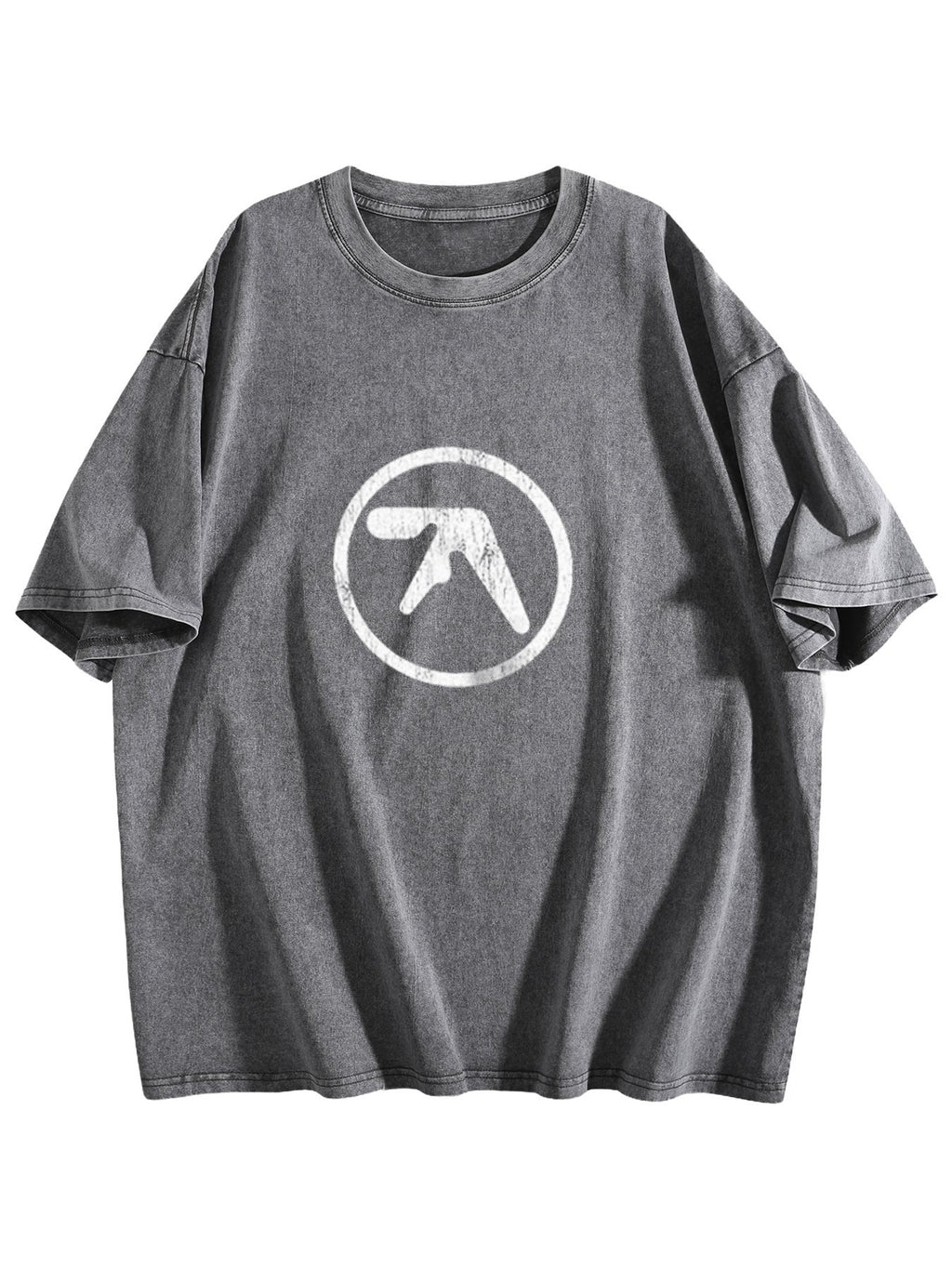Abstract Circle Logo Graphic Washed T-Shirt