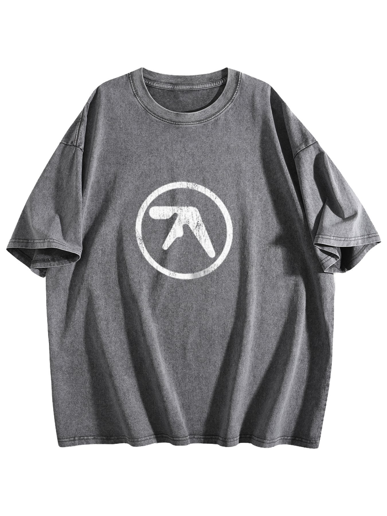 Abstract Circle Logo Graphic Washed T-Shirt