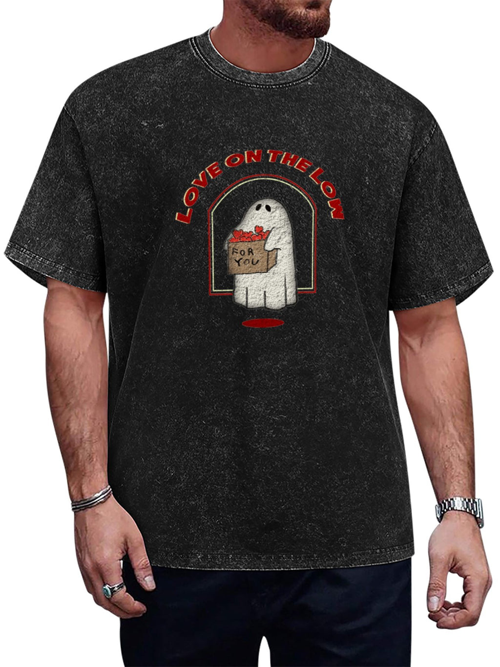 Love on the Low Ghost Graphic Washed T-Shirt