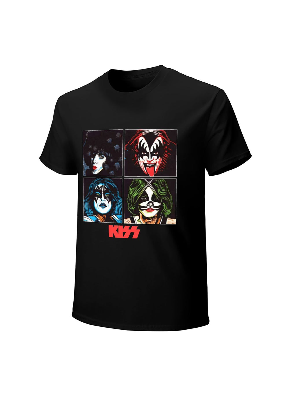 KISS Four Faces Pop Art Portrait Rock T-Shirt