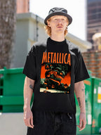 Metallica Fiery Skull Cloud Graphic T-Shirt