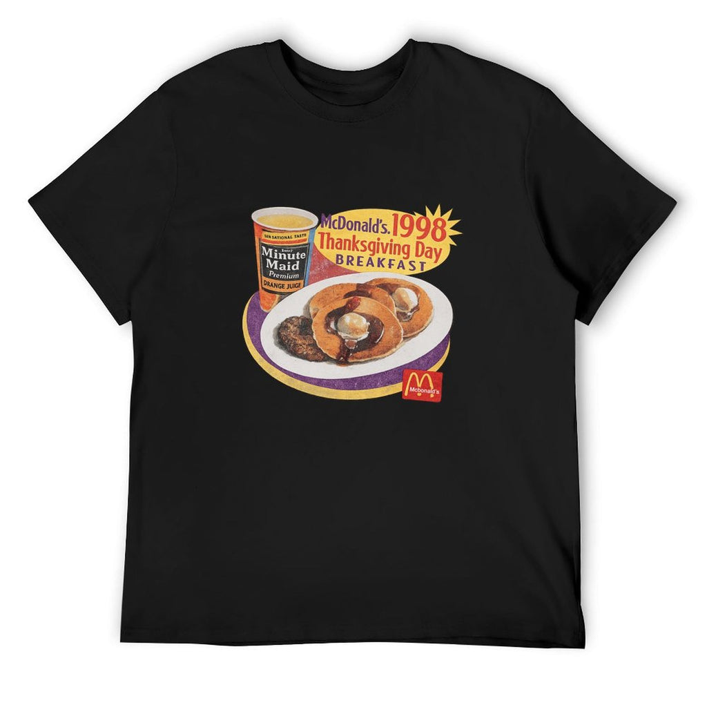 1998 Thanksgiving Day Breakfast Graphic Black T-Shirt