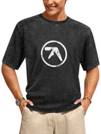 Abstract Circle Logo Graphic Washed T-Shirt