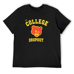 The College Dropout Bear Graphic Black T-Shirt