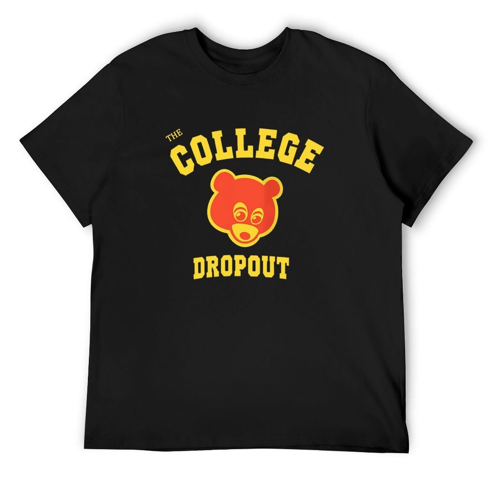 The College Dropout Bear Graphic Black T-Shirt