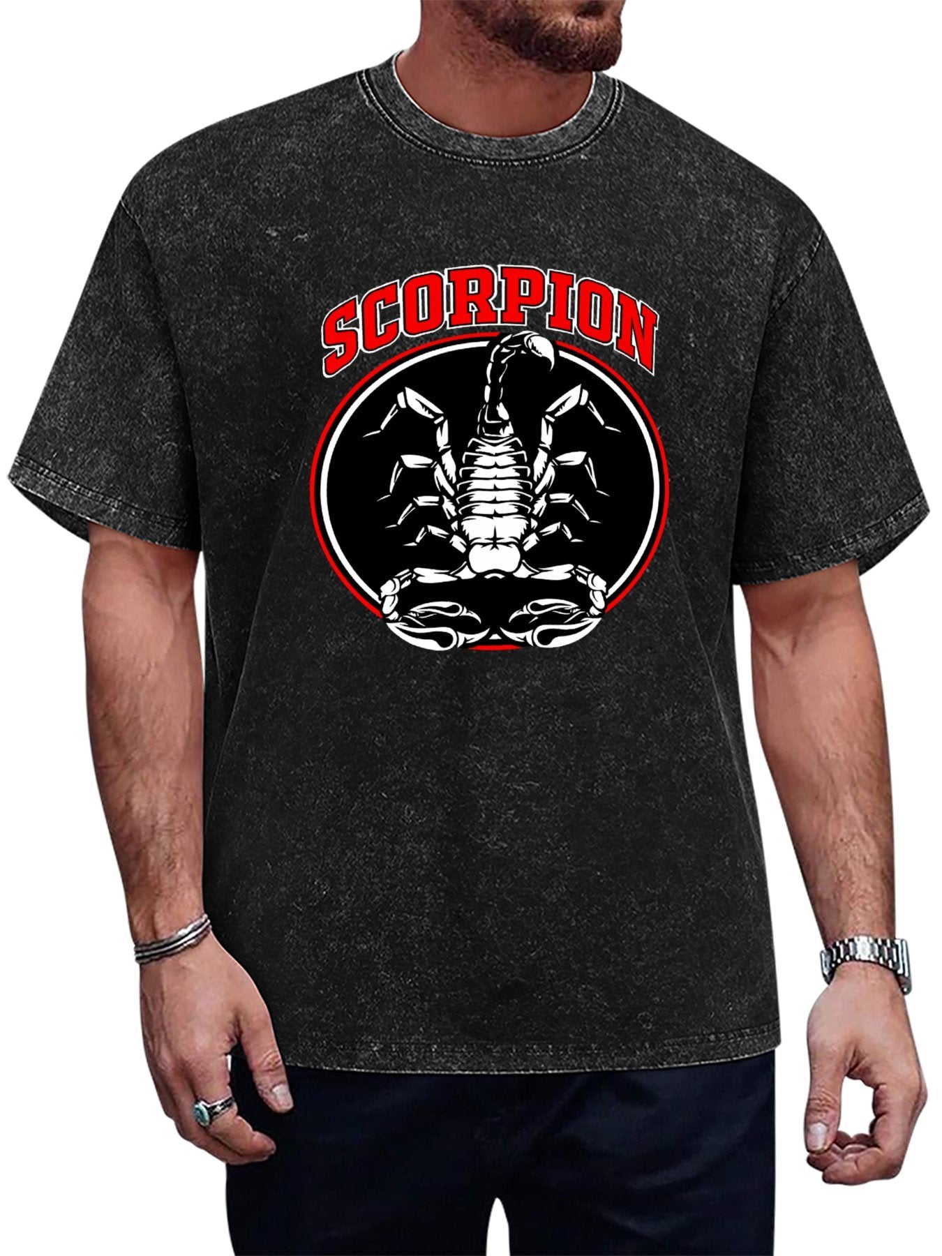 Vintage Washed Scorpion Emblem Graphic T-Shirt Main image