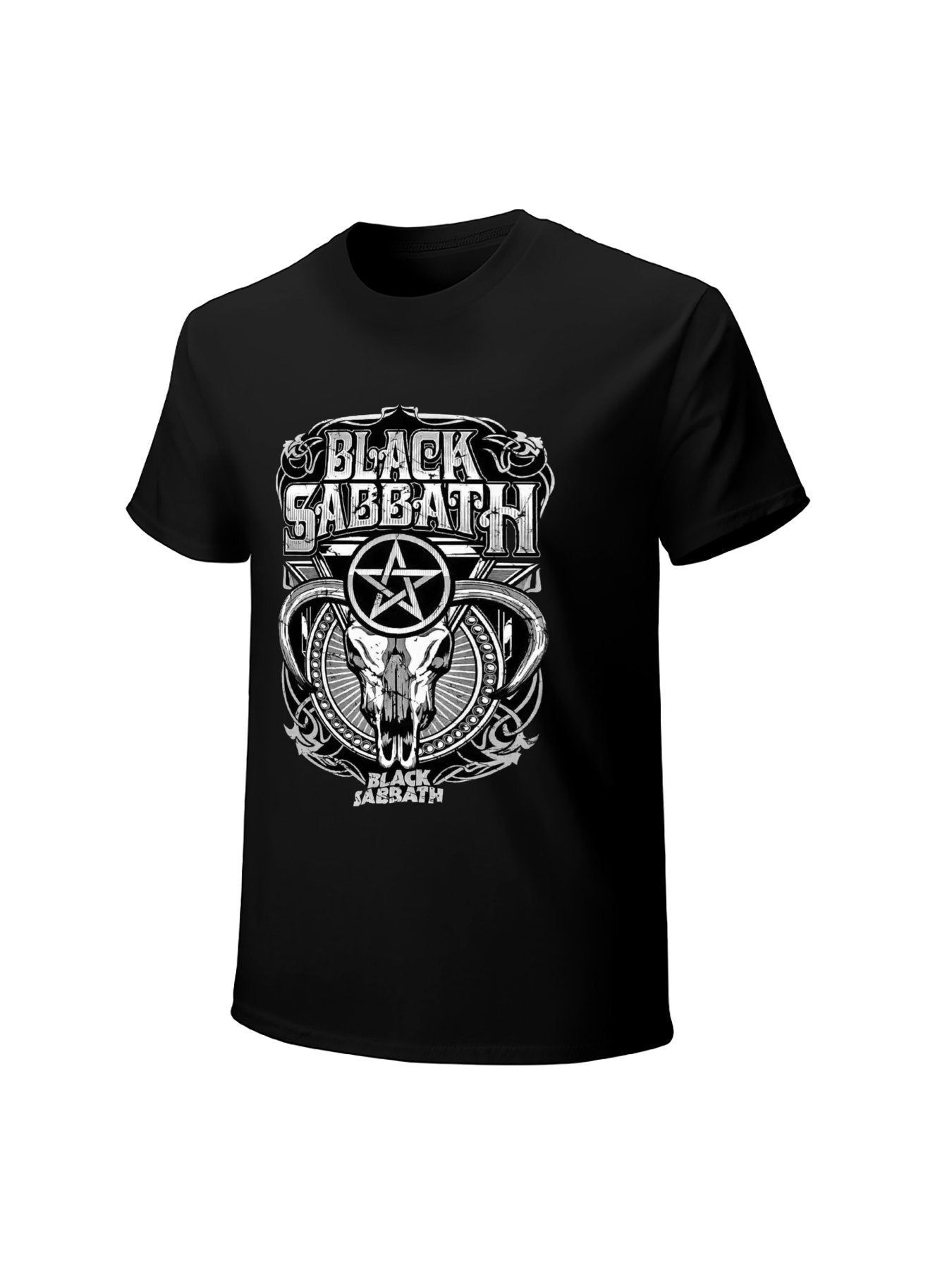 Black Sabbath Horned Skull Pentagram Gothic T-Shirt