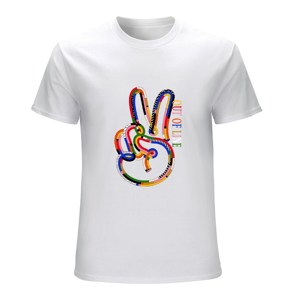 Out of Line Peace Hand Graphic White T-Shirt