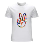 Out of Line Peace Hand Graphic White T-Shirt