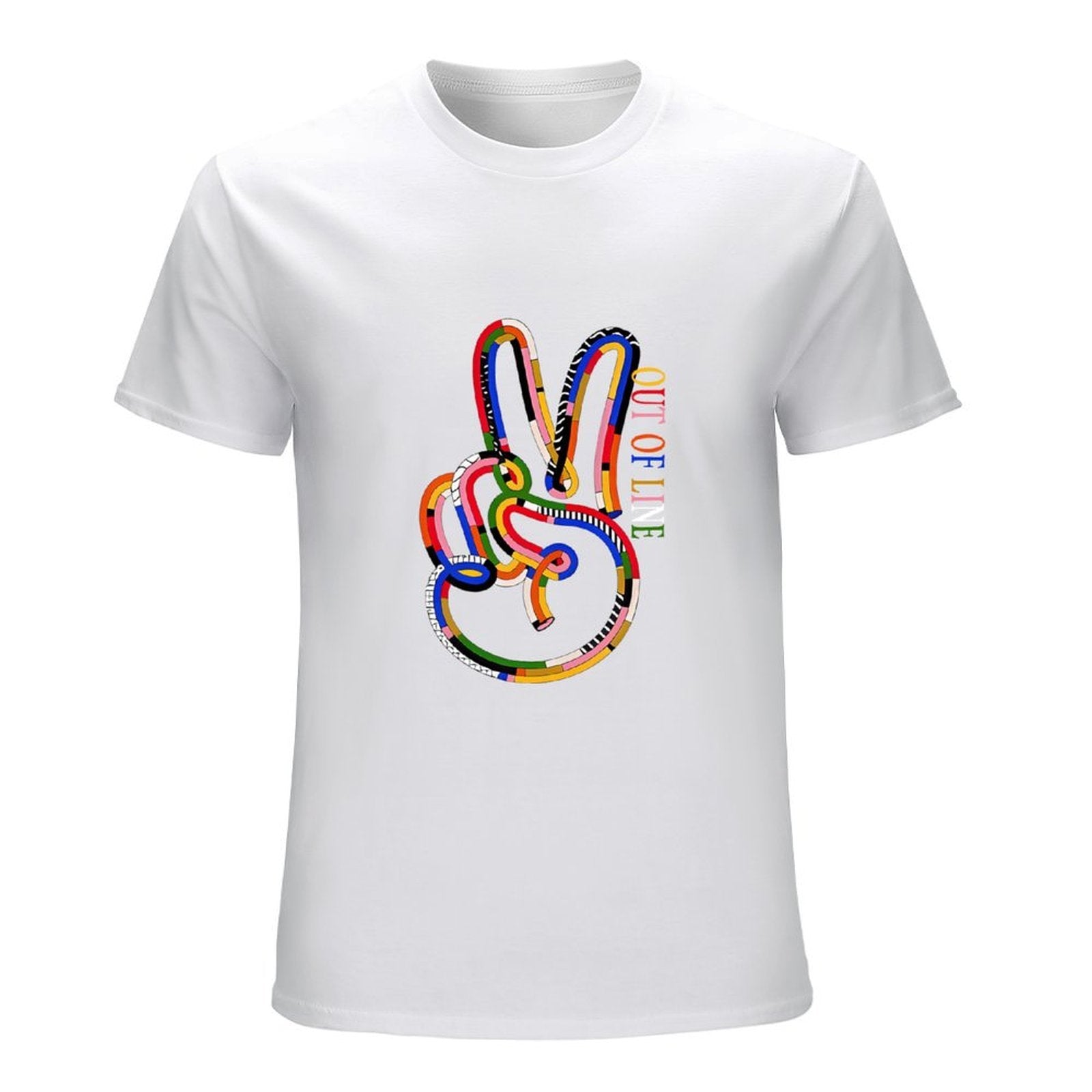 Out of Line Peace Hand Graphic White T-Shirt