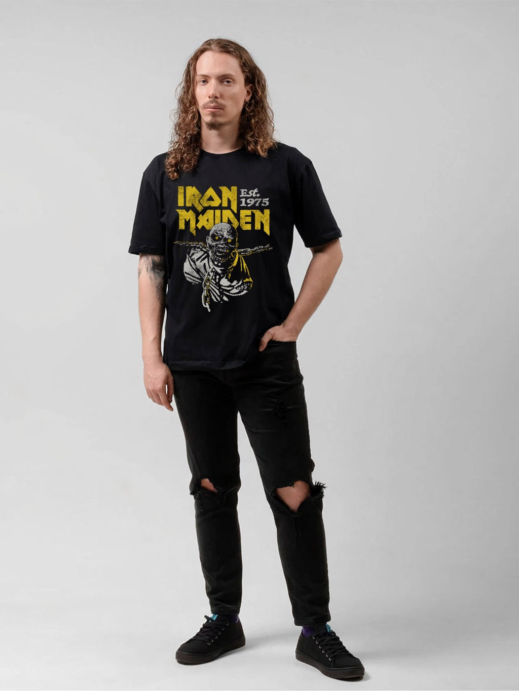 Iron Maiden Est. 1975 Eddie Chains Graphic T-Shirt