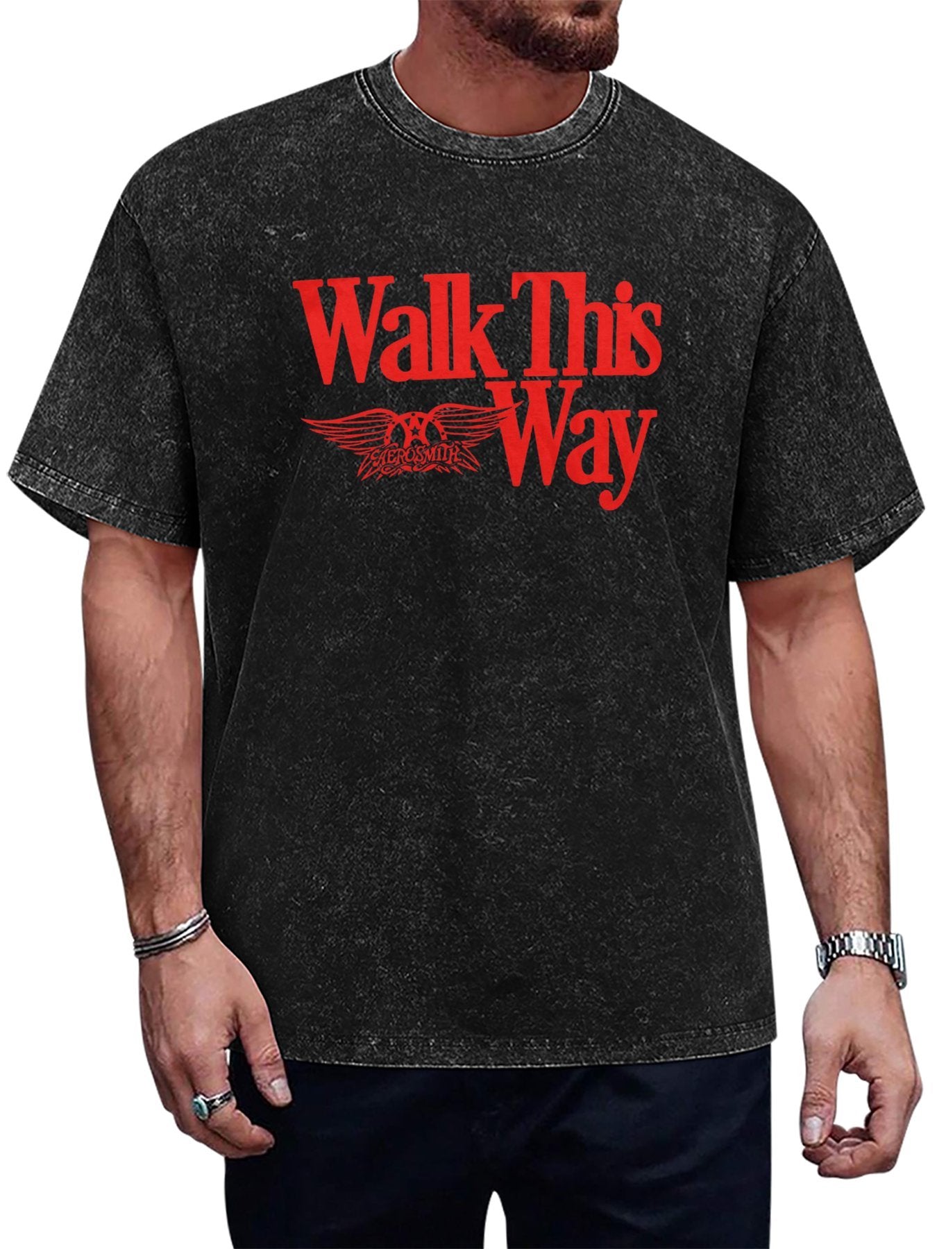 Aerosmith Walk This Way Red Logo Graphic T-Shirt
