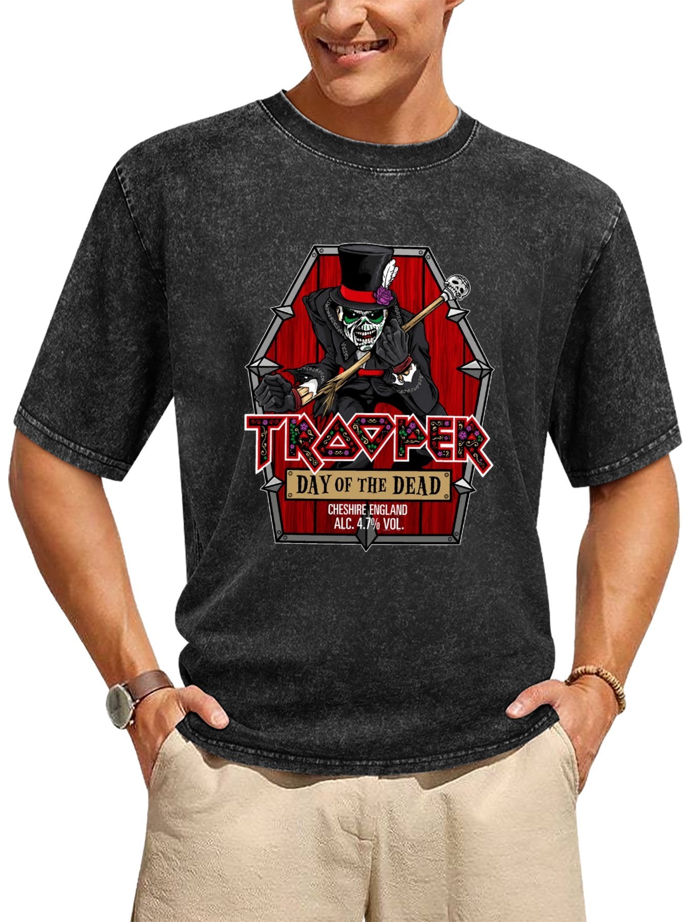 Iron Maiden Trooper Day of the Dead Graphic T-Shirt