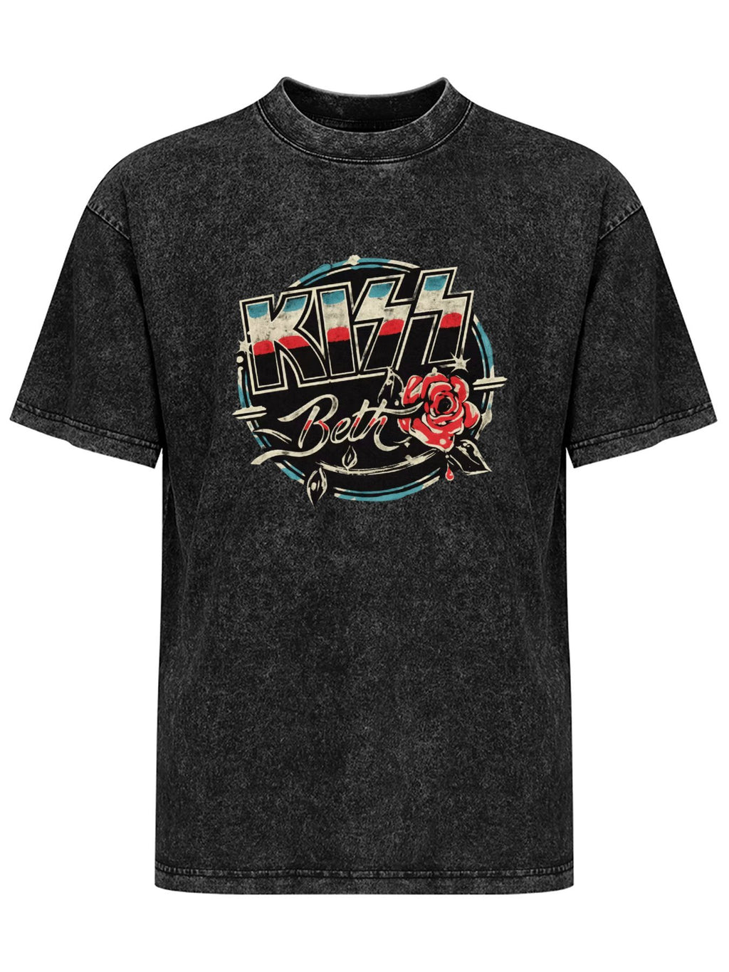 Vintage Washed KISS "Beth" Song Graphic T-Shirt
