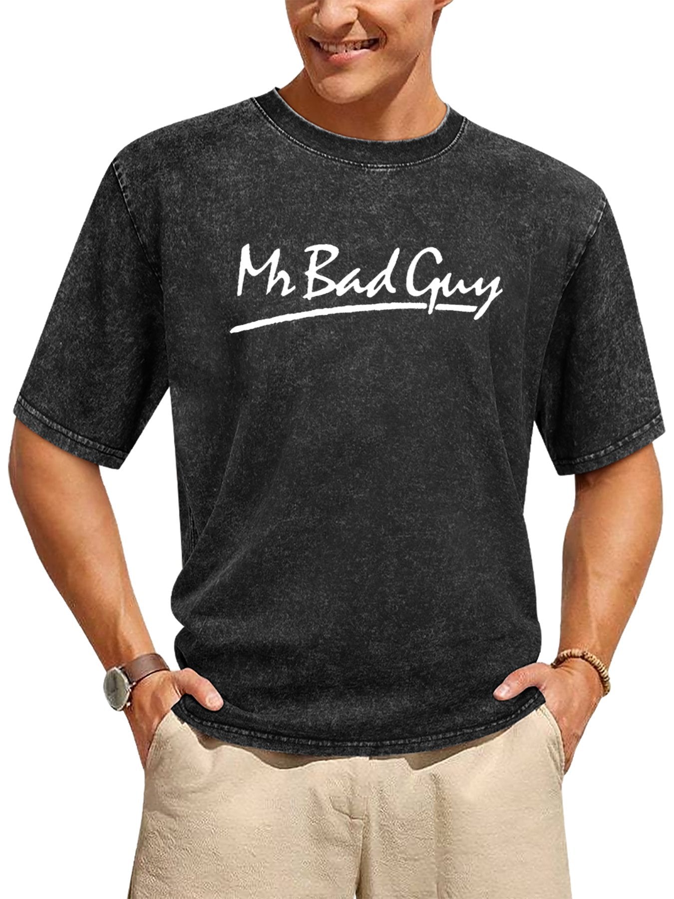 Freddie Mercury Mr. Bad Guy Script Logo Graphic T-Shirt