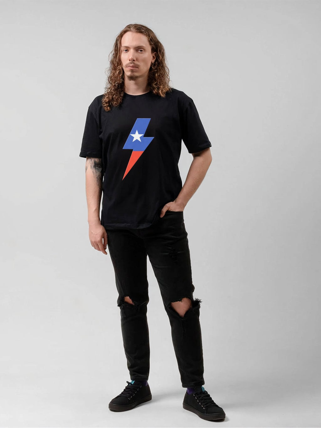Star Lightning Bolt Minimalist Rock T-Shirt