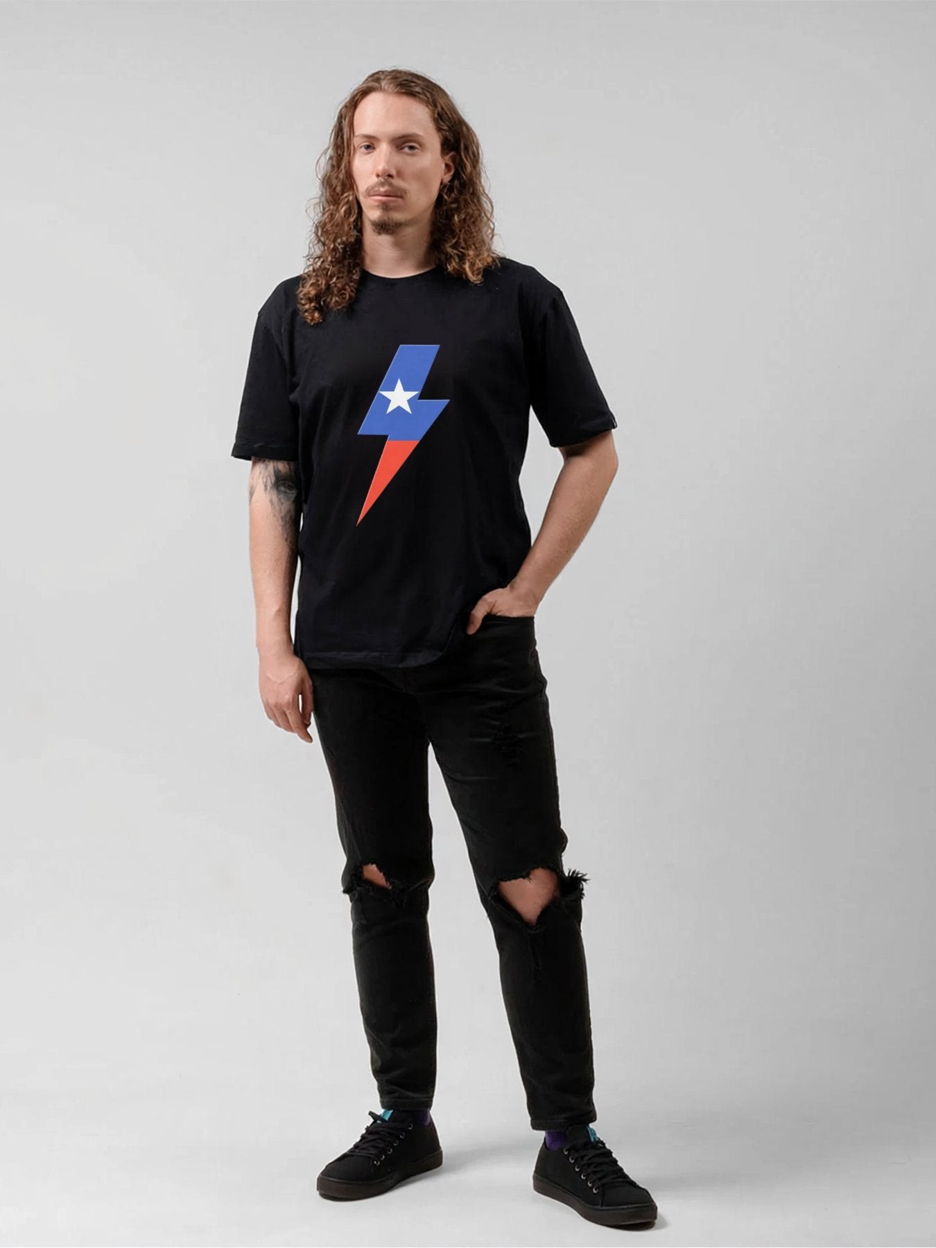 Star Lightning Bolt Minimalist Rock T-Shirt