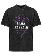 Vintage Washed Black Sabbath Purple Cross Graphic T-Shirt