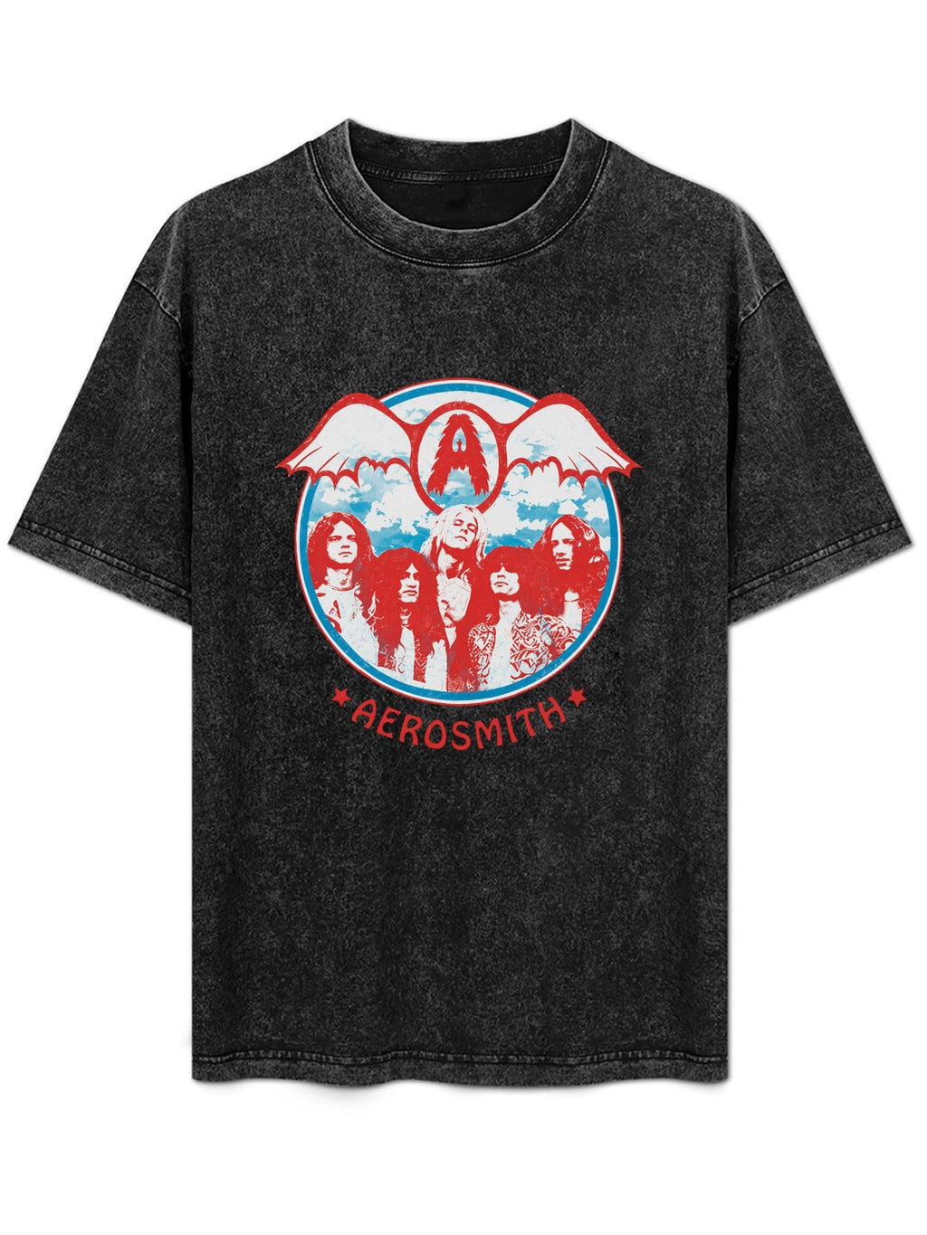 Aerosmith Vintage Winged Band Portrait Graphic T-Shirt
