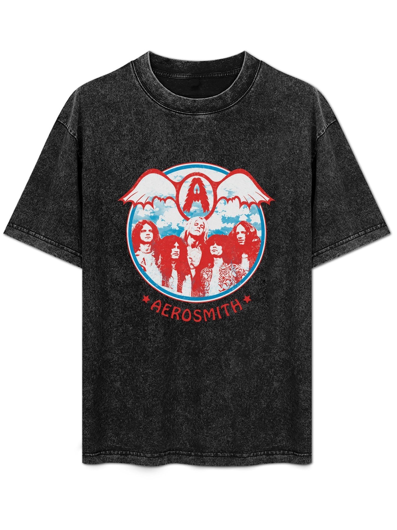Aerosmith Vintage Winged Band Portrait Graphic T-Shirt